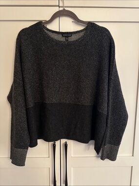 NWOT EILEEN FISHER RIBBED 100% CASHMERE CROPPED SWEATER